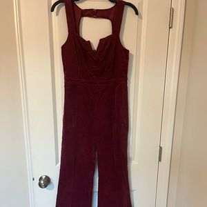 Altar’d State Burgundy Corduroy Flare Jumpsuit